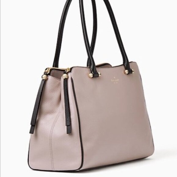 Kate Spade NY Charles Street Taupe Leather Shoulder Bag Tote